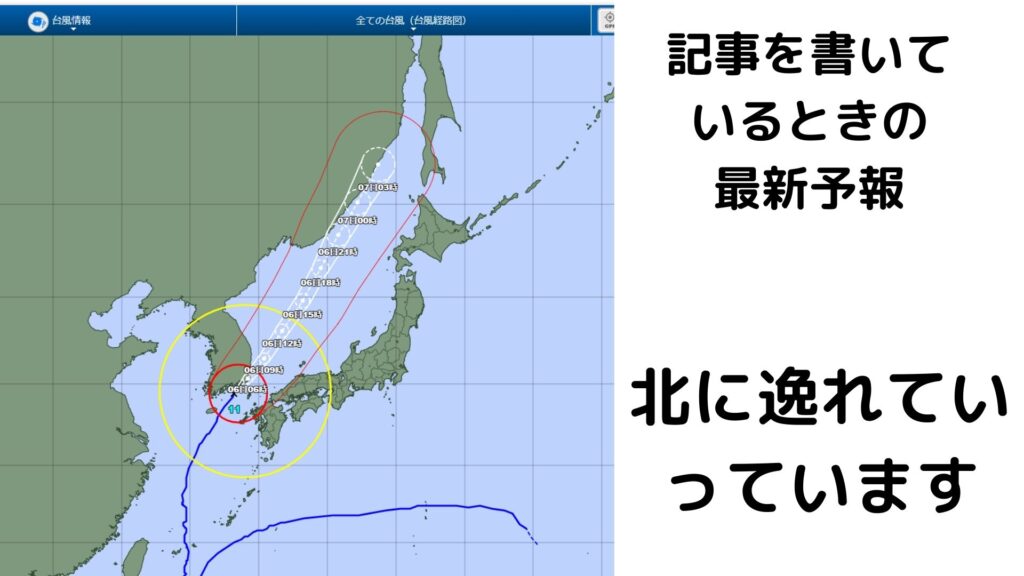 ９月６日時点の予想